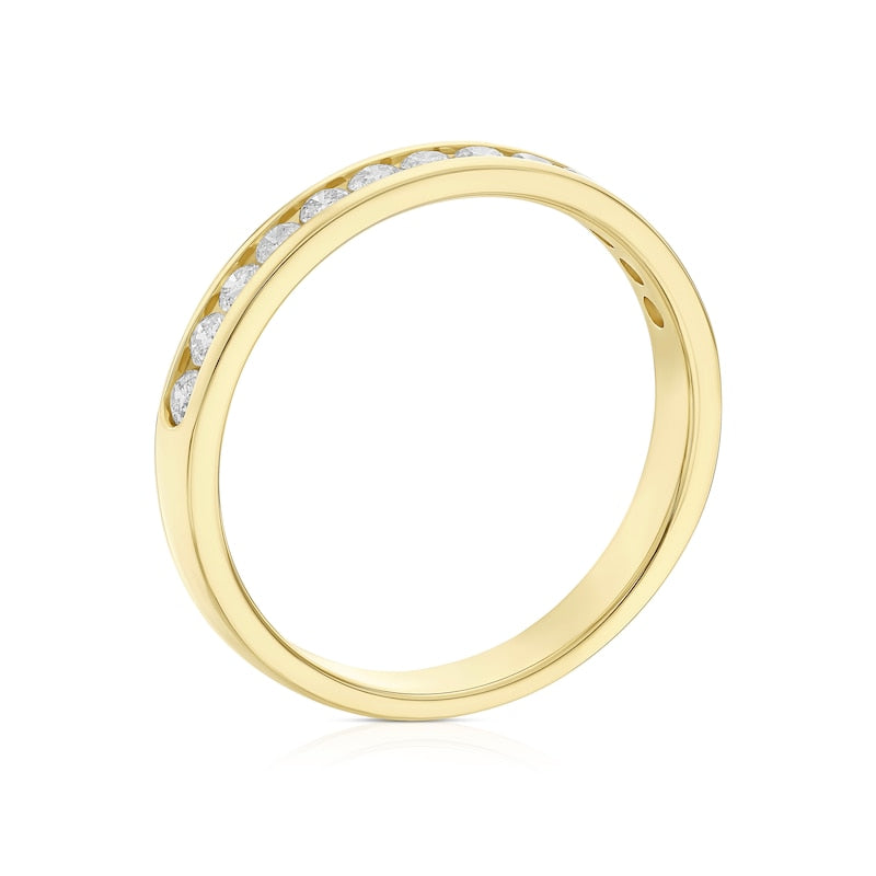9ct Yellow Gold Channel Set Eternity 0.33ct Diamond Ring