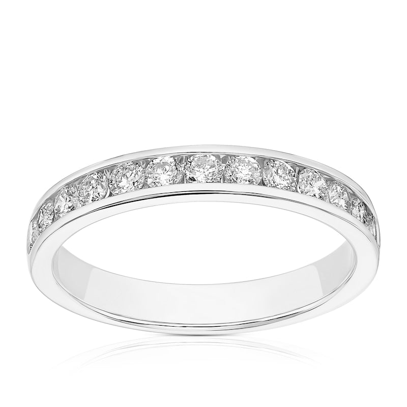 9ct White Gold Channel Set Eternity 0.50ct Diamond Ring
