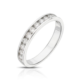 9ct White Gold Channel Set Eternity 0.50ct Diamond Ring