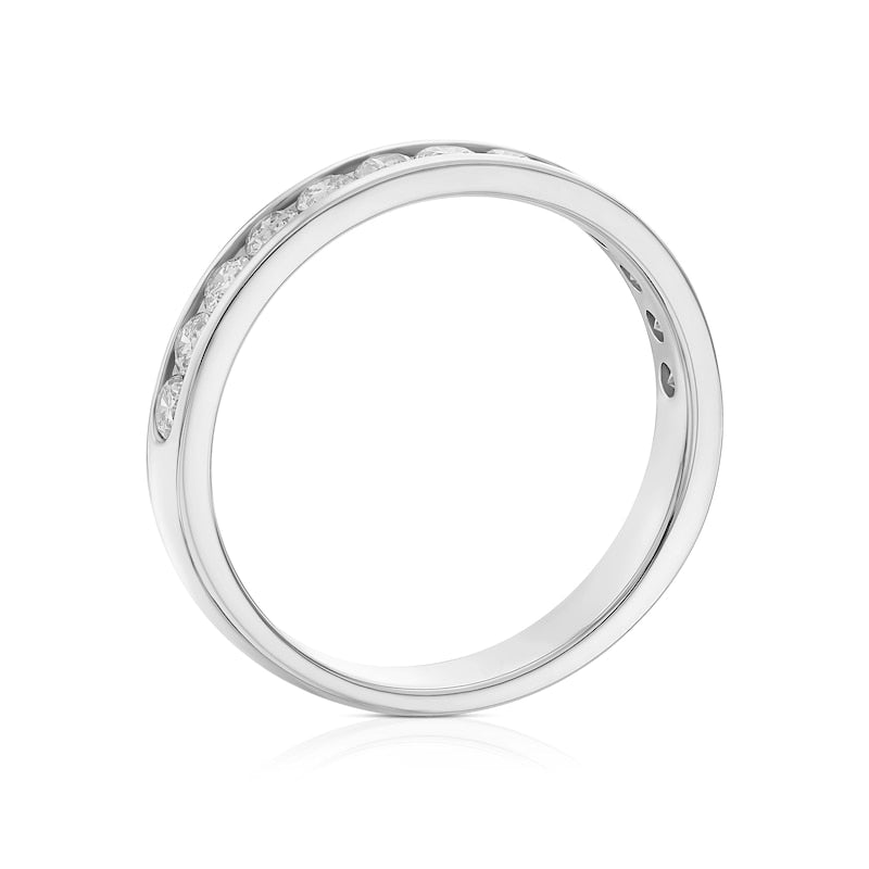 9ct White Gold Channel Set Eternity 0.50ct Diamond Ring