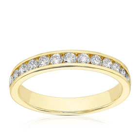 9ct Yellow Gold Channel Set Eternity 0.50ct Diamond Ring