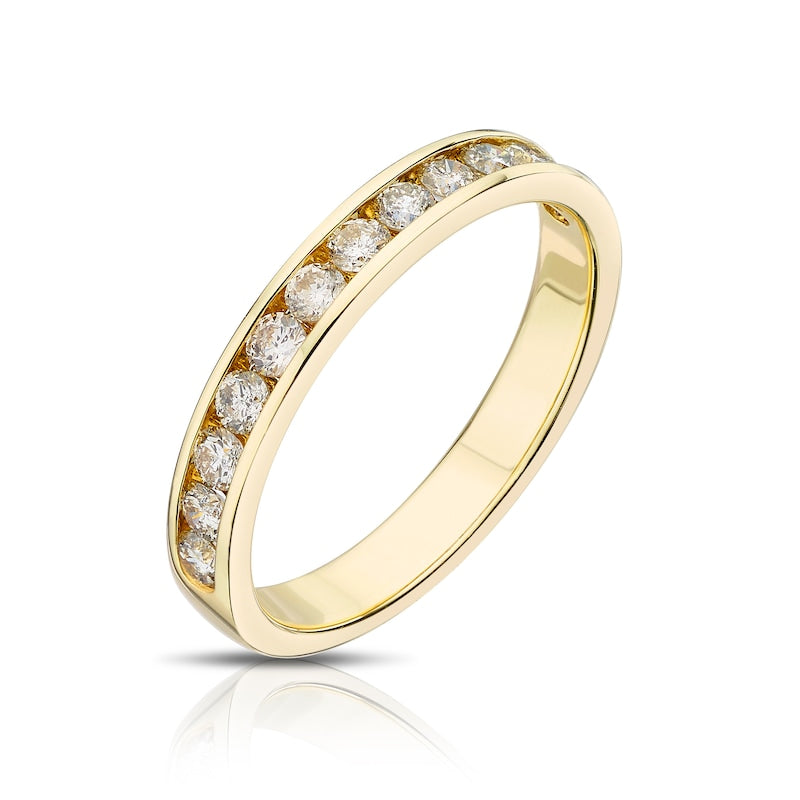 9ct Yellow Gold Channel Set Eternity 0.50ct Diamond Ring