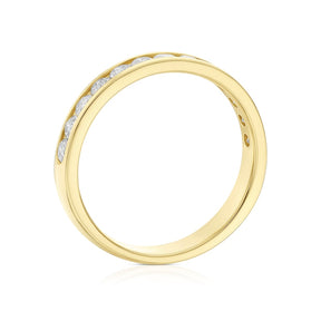 9ct Yellow Gold Channel Set Eternity 0.50ct Diamond Ring
