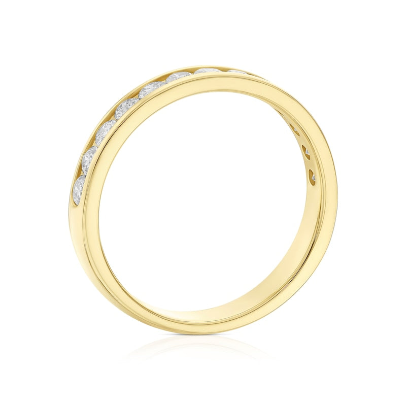 9ct Yellow Gold Channel Set Eternity 0.50ct Diamond Ring