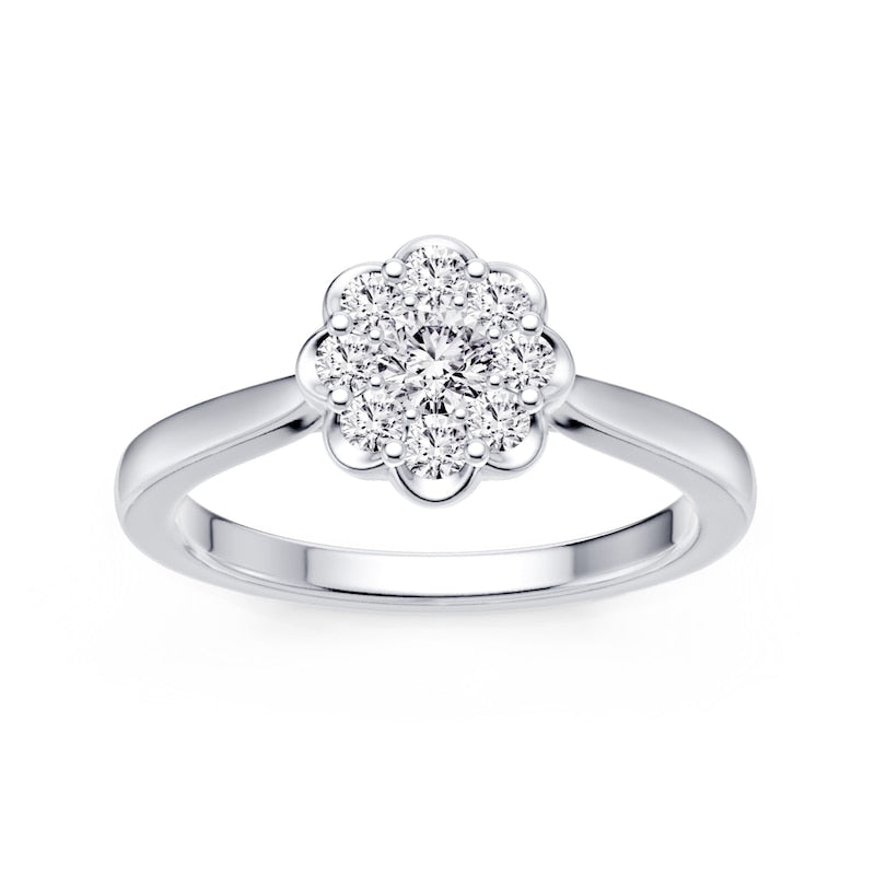 Engagement Ring Platinum Cluster 0.50ct Diamond Ring