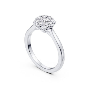 Engagement Ring Platinum Cluster 0.50ct Diamond Ring