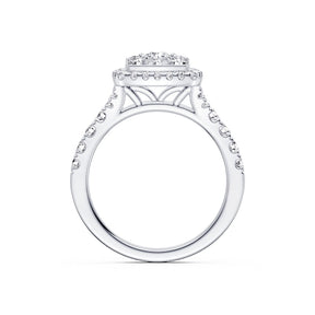 Engagement Ring Platinum Cushion Shaped Halo 1ct Diamond Ring