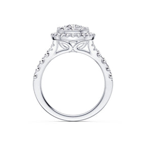 Engagement Ring Platinum Oval Shaped Halo 1ct Diamond Ring