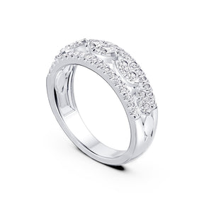Platinum Three Row Eternity 0.75ct Diamond Ring