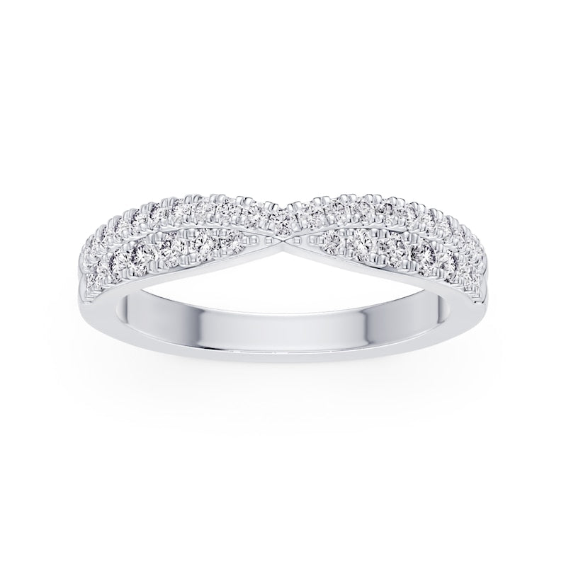 Platinum 0.33ct Diamond Wishbone Wedding Band