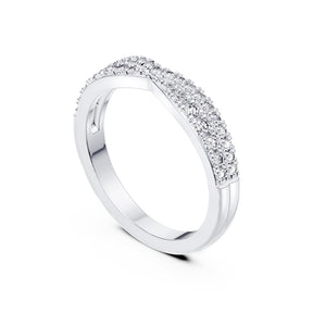 Platinum 0.33ct Diamond Wishbone Wedding Band