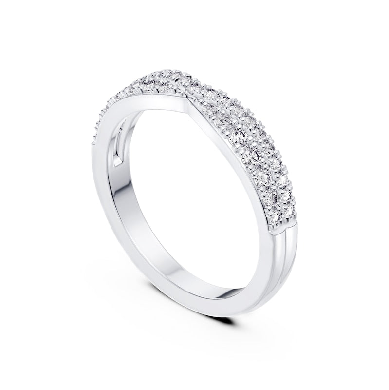 Platinum 0.33ct Diamond Wishbone Wedding Band