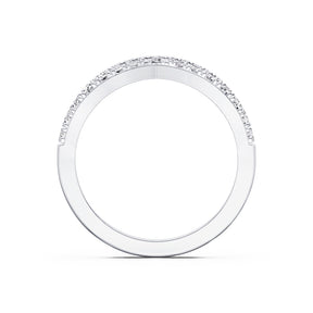 Platinum 0.33ct Diamond Wishbone Wedding Band