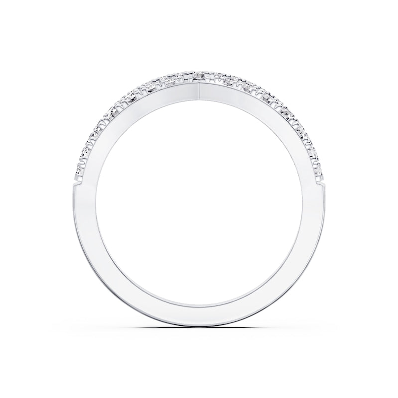 Platinum 0.33ct Diamond Wishbone Wedding Band