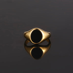 Onyx Signet Ring - 18K Gold